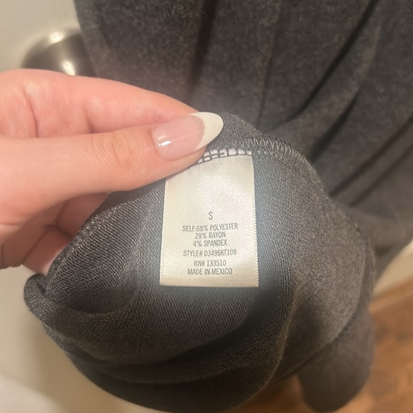 Ayla Women’s grey long sleeve dress. Scoop neck with criss cross back - Picture 3 of 3